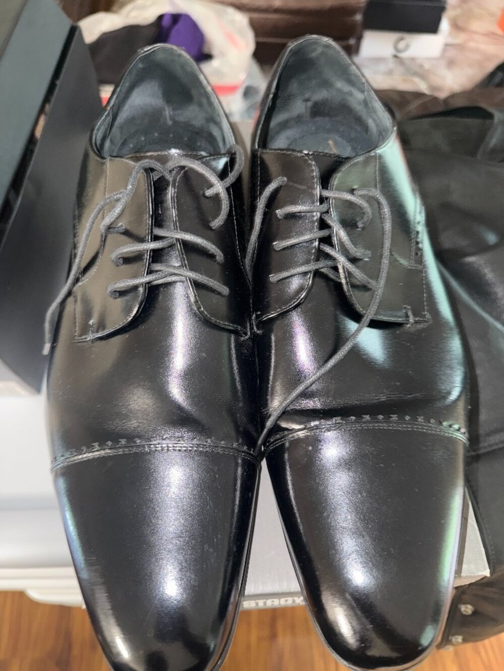 Stacy Adams Stanwick Black Cap Toe Dress Shoes Men’s 14 Wide 25137